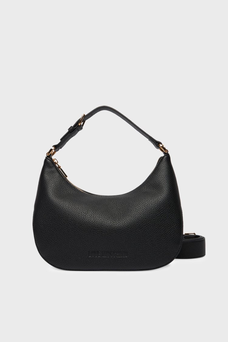Love Moschino Logolu Çıkarılabilir Askılı Bayan Çanta JC4018PP1OLT0000 SİYAH - Love Moschino