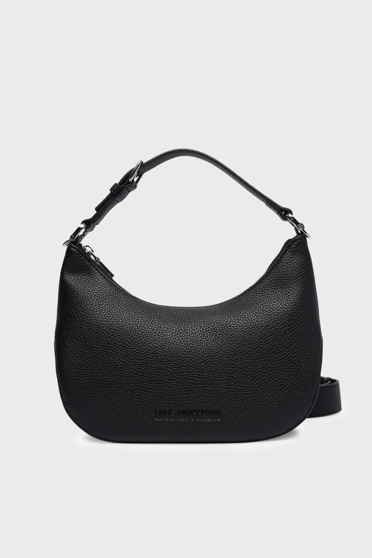 Love Moschino Logolu Çıkarılabilir Askılı Bayan Çanta JC4018PP1OLT000B SİYAH - Love Moschino