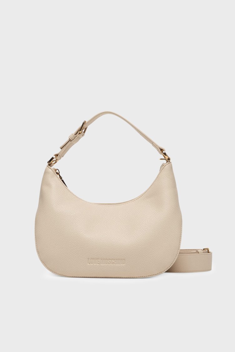 Love Moschino Logolu Çıkarılabilir Askılı Bayan Çanta JC4018PP1OLT0110 KREM - Love Moschino