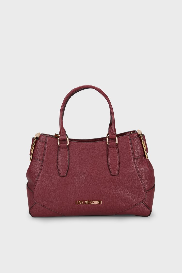 Love Moschino Logolu Çıkarılabilir Askılı Kadın Çanta JC4097PP1PLT1552 Bordo - Love Moschino