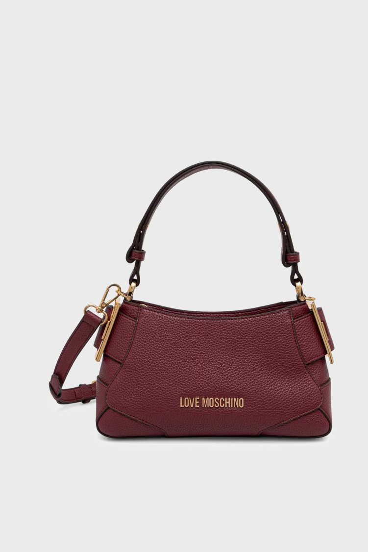 Love Moschino Logolu Çıkarılabilir Askılı Kadın Çanta JC4098PP1PLT1552 Bordo - Love Moschino