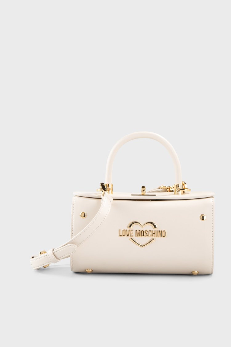Love Moschino Logolu Çıkarılabilir Askılı Kadın Çanta JC4118PP1PLO3110 Bej - Love Moschino