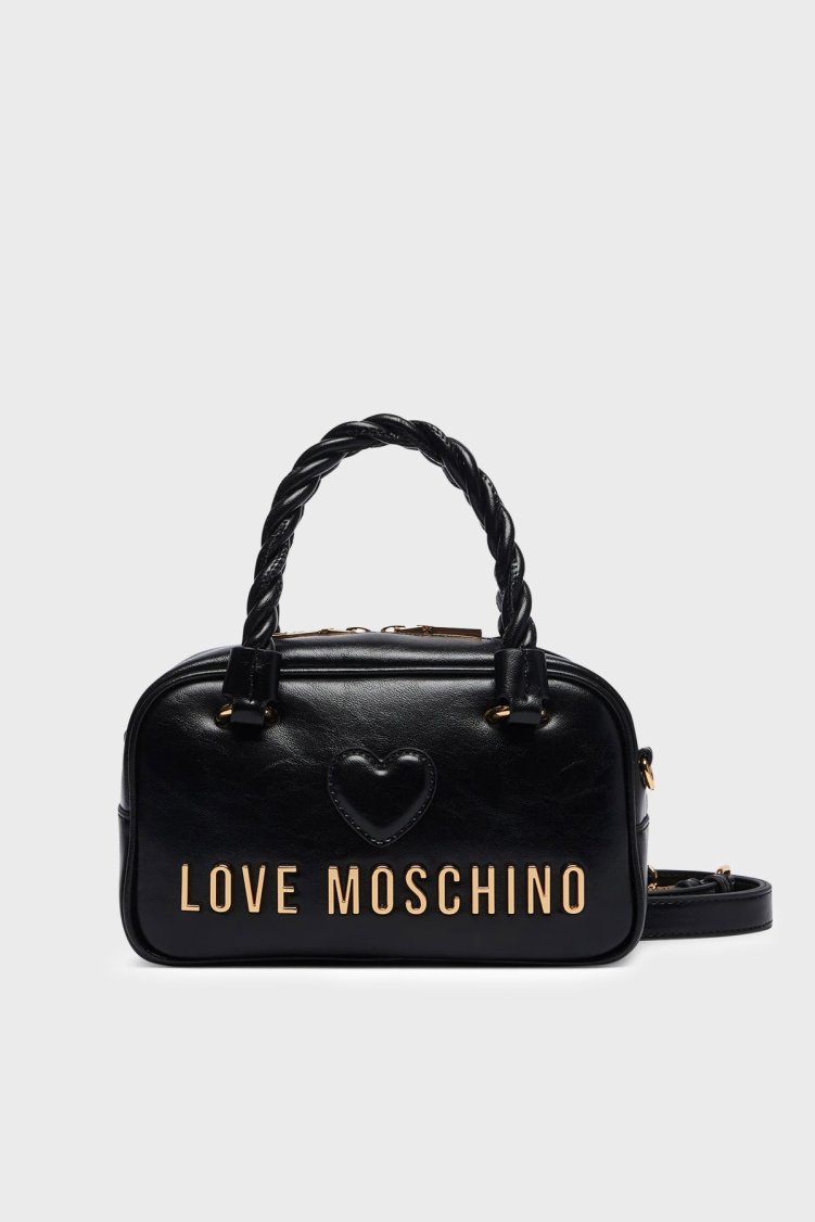 Love Moschino Logolu Çıkarılabilir Askılı Kadın Çanta JC4134PP1PL1100A Siyah - Love Moschino