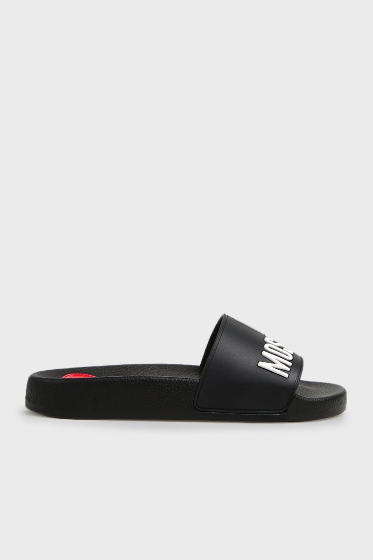 Love Moschino Logolu Düz Bayan Terlik JA28052G1MI14000 SİYAH - Love Moschino