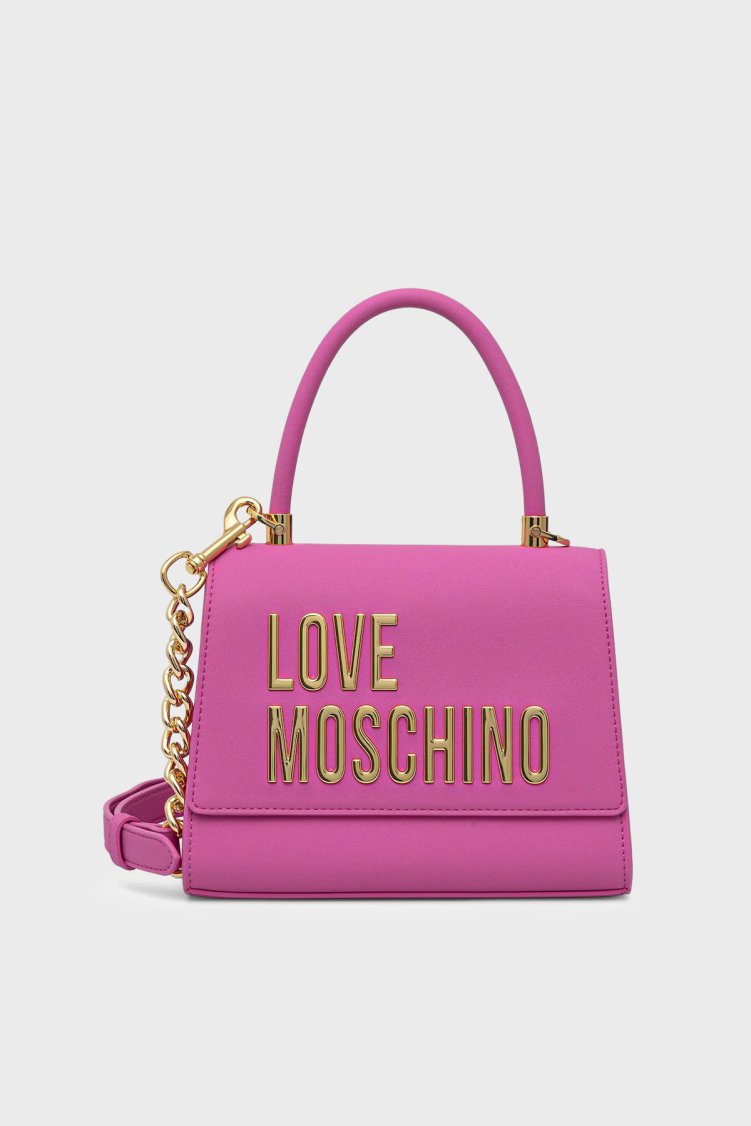 Love Moschino Logolu Zincir Detaylı Çıkarılabilir Askılı Kadın Çanta JC4024PP1OKD0604 PEMBE - Love Moschino
