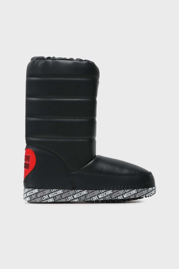 Love Moschino Suya Dayanıklı Logolu Büzgülü Bayan Kar Botu JA24162G1HIT400B SİYAH - Love Moschino