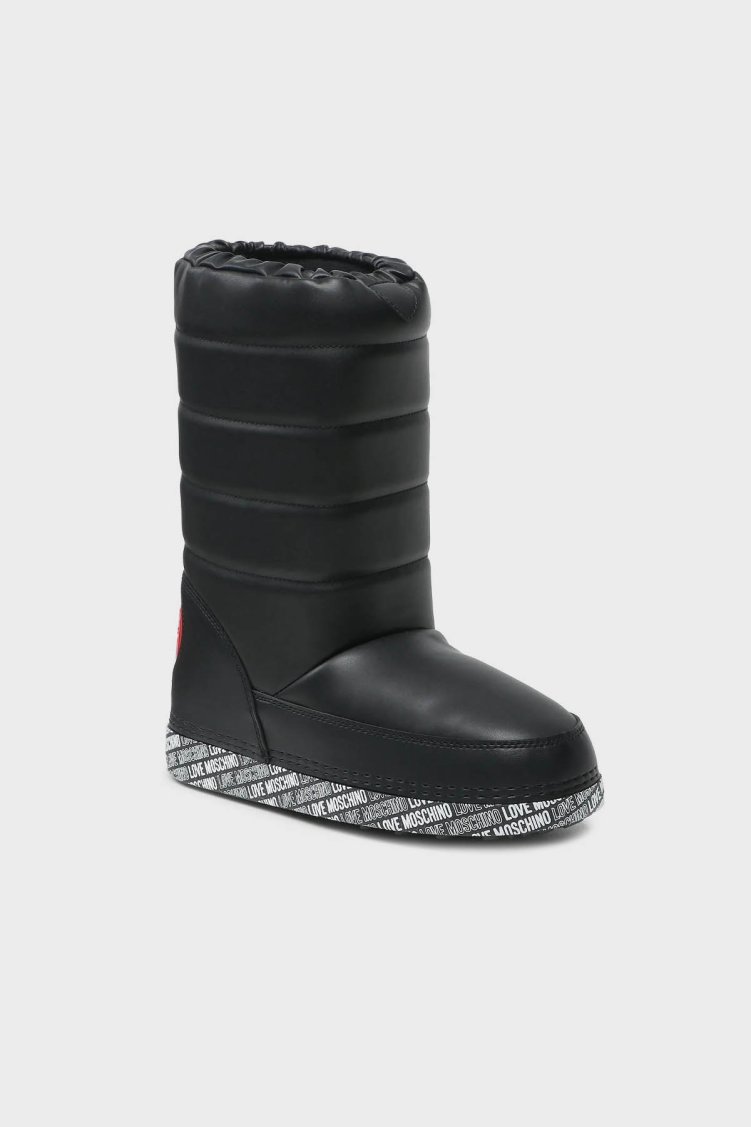 Love Moschino Suya Dayanıklı Logolu Büzgülü Bayan Kar Botu JA24162G1HIT400B SİYAH - Love Moschino (1)