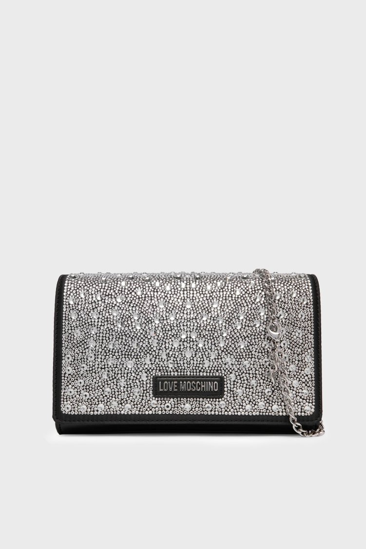 Love Moschino Taşlı Zincir Askılı Bayan Çanta JC4168PP1OLW100A SİYAH - Love Moschino