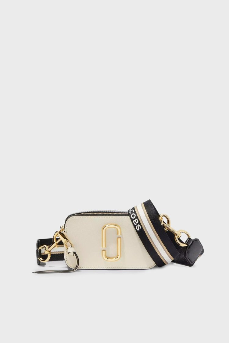 Marc Jacobs The Snapshot Ayarlanabilir Askılı Hakiki Deri Bayan Çanta M0012007 136 EKRU-SİYAH - Marc Jacobs