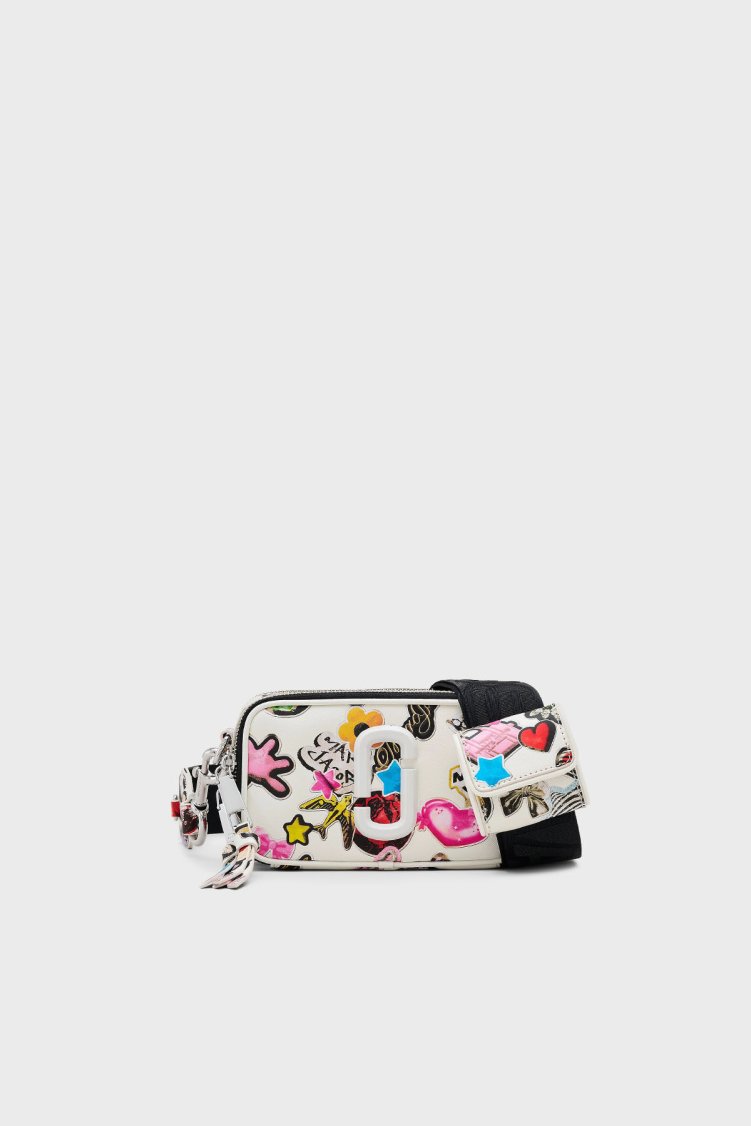 Marc Jacobs Baskılı Hakiki Deri Çıkarılabilir Askılı Kadın Çanta 2S5HCR010H02 101 BEYAZ - Marc Jacobs