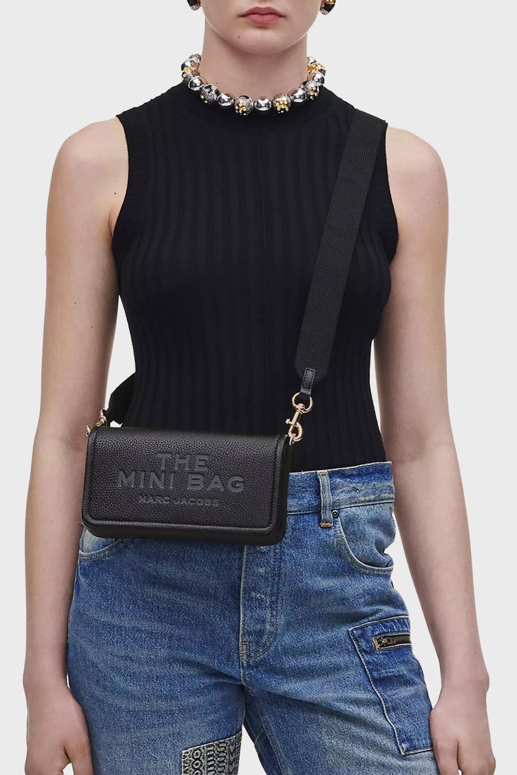 Marc Jacobs The Mini Hakiki Deri Logolu Çıkarılabilir Askılı Kadın Çanta 2S4SMN080S02 001 Siyah - Marc Jacobs (1)