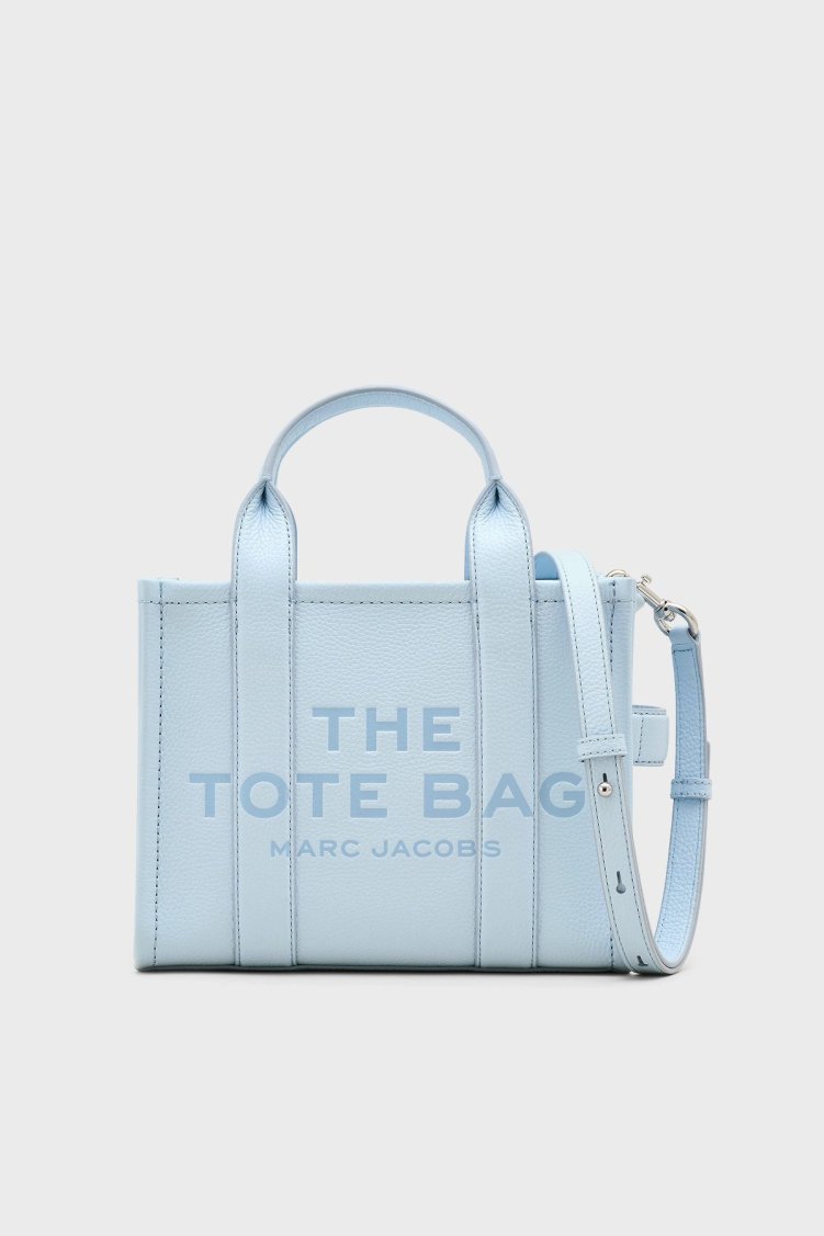 Marc Jacobs Small Tote Logolu Çıkarılabilir Askılı Deri Bayan Çanta H009L01SP21 465 AÇIK MAVİ - Marc Jacobs