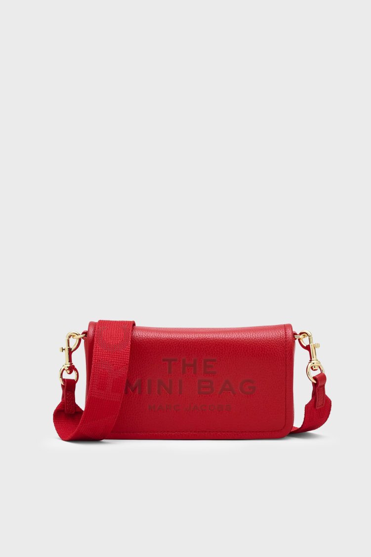 Marc Jacobs The Mini Hakiki Deri Logolu Çıkarılabilir Askılı Kadın Çanta 2S4SMN080S02 617 Kırmızı - Marc Jacobs