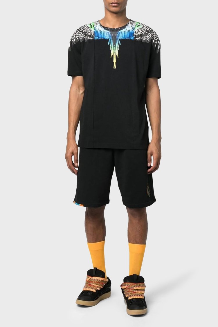 Marcelo Burlon Pamuklu Regular Fit Bisiklet Yaka Erkek T Shirt CMAA018S23JER0061009 SİYAH - Marcelo Burlon (1)