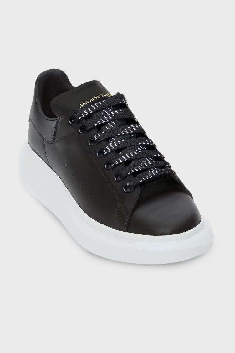 McQueen Hakiki Deri Kalın Tabanlı Sneaker Kadın Ayakkabı 553770 WIAIG 1002 SİYAH - McQueen (1)