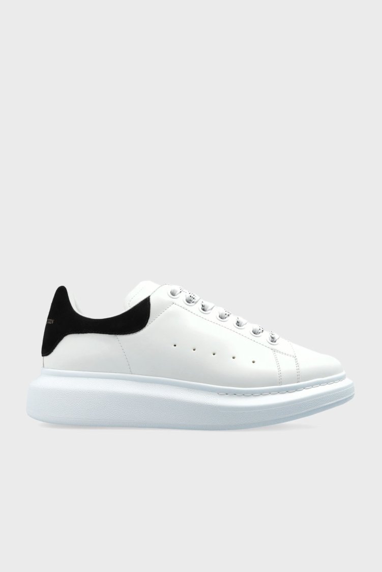 McQueen Kalın Tabanlı Deri Sneaker Kadın Ayakkabı 553770WIEF1 9061 BEYAZ-SİYAH - McQueen