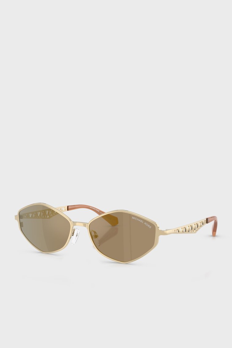 Michael Kors Asimetrik Güneş 0MK118110144T56 Kadın Gözlük 0MK1181 10144T 56 Altın - Michael Kors