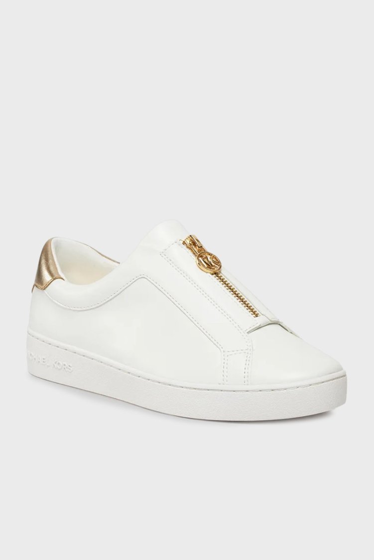 Michael Kors Deri Logolu Fermuarlı Sneaker 43R4KTFP2L740 Kadın Ayakkabı 43R4KTFP2L 740 BEYAZ - Michael Kors (1)