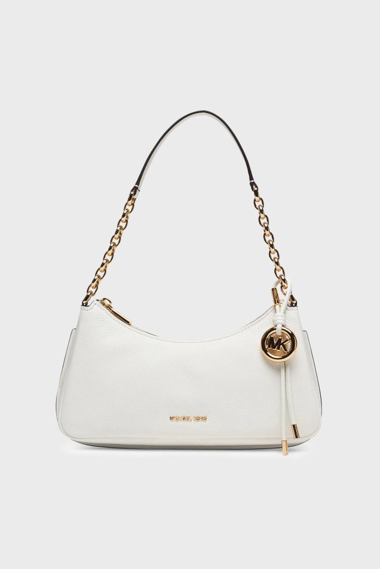 Michael Kors Deri Logolu Sabit Askılı Kadın Çanta 32R6GY5W8L 085 BEYAZ - Michael Kors