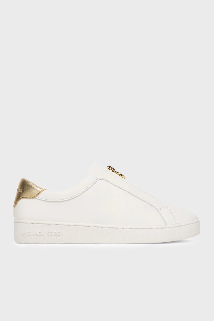 Michael Kors Deri Logolu Sneaker 43R4KTFP4L740 Kadın Ayakkabı 43R4KTFP4L 740 BEYAZ - Michael Kors