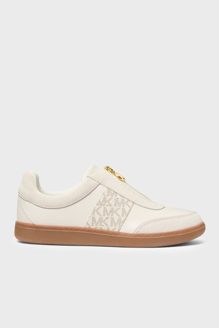 Michael Kors Fermuar Detaylı Logolu Sneaker 43F6JVFP3L150 Kadın Ayakkabı 43F6JVFP3L 150 Ekru - Michael Kors