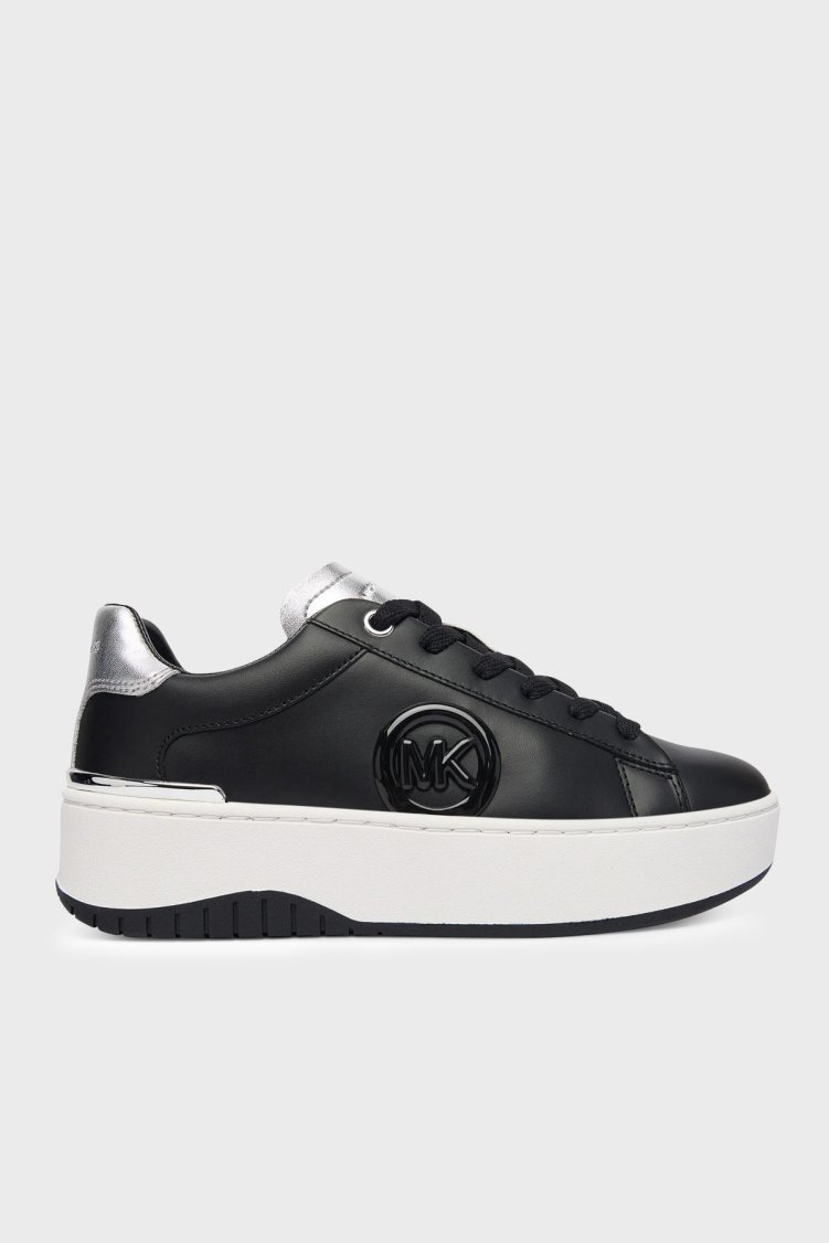 Michael Kors Hakiki Deri Logolu Sneaker 43R6DTFS5L001 Kadın Ayakkabı 43R6DTFS5L 001 SİYAH - Michael Kors