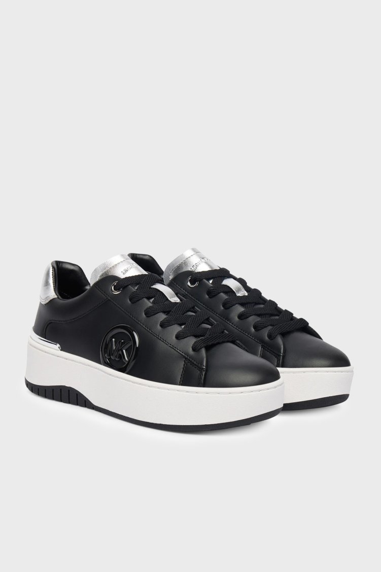 Michael Kors Hakiki Deri Logolu Sneaker 43R6DTFS5L001 Kadın Ayakkabı 43R6DTFS5L 001 SİYAH - Michael Kors (1)
