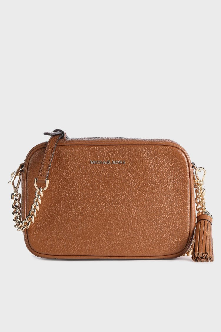 Michael Kors Logolu Ayarlanabilir Uzatma Askılı % 100 Deri Jet Set Kadın Çanta 32F7GGNM8L 230 TABA - Michael Kors