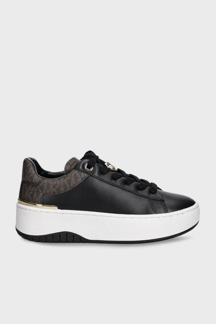 Michael Kors Logolu Deri Sneaker 43F5DTFS6L292 Kadın Ayakkabı 43F5DTFS6L 292 SİYAH - Michael Kors