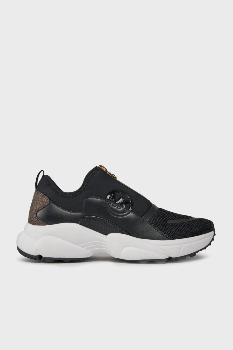 Michael Kors Logolu Fermuarlı Sneaker 43H3SMFSHD212 Kadın Ayakkabı 43H3SMFSHD 212 SİYAH-KAHVE - Michael Kors