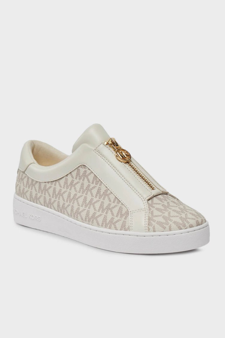 Michael Kors Logolu Fermuarlı Sneaker 43R4KTFP2B150 Kadın Ayakkabı 43R4KTFP2B 150 BEYAZ - Michael Kors (1)