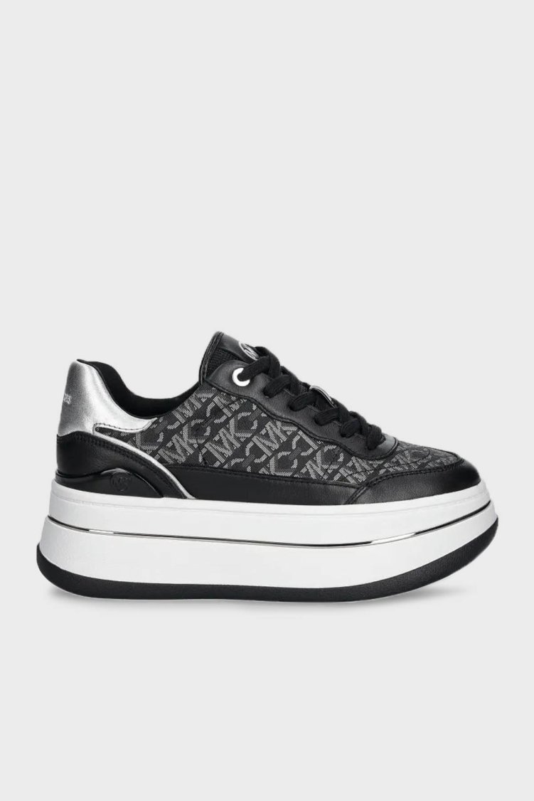 Michael Kors Logolu Platform Taban Sneaker 43F4HYFS2L023 Kadın Ayakkabı 43F4HYFS2L 023 SİYAH-GÜMÜŞ - Michael Kors