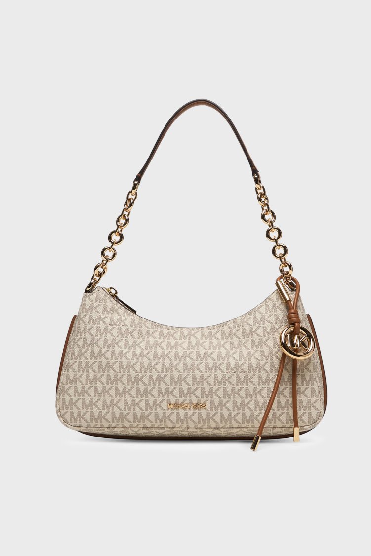 Michael Kors Logolu Zincir Askılı Kadın Çanta 32R6GY5W6B 149 EKRU - Michael Kors