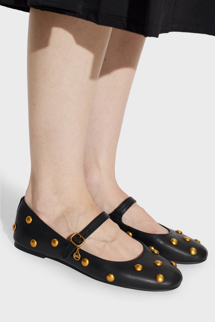 Michael Kors Zımbalı Deri 40T6NLFP2L001 Kadın Babet 40T6NLFP2L 001 Siyah - Michael Kors (1)