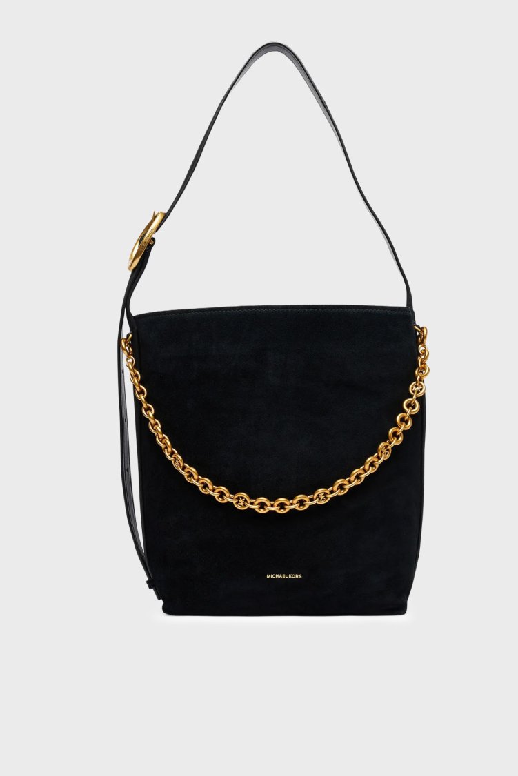 Michael Kors Zincir Detaylı Ayarlanabilir Askılı Süet 30T6AUEM8S001 Kadın Çanta 30T6AUEM8S 001 Siyah - Michael Kors