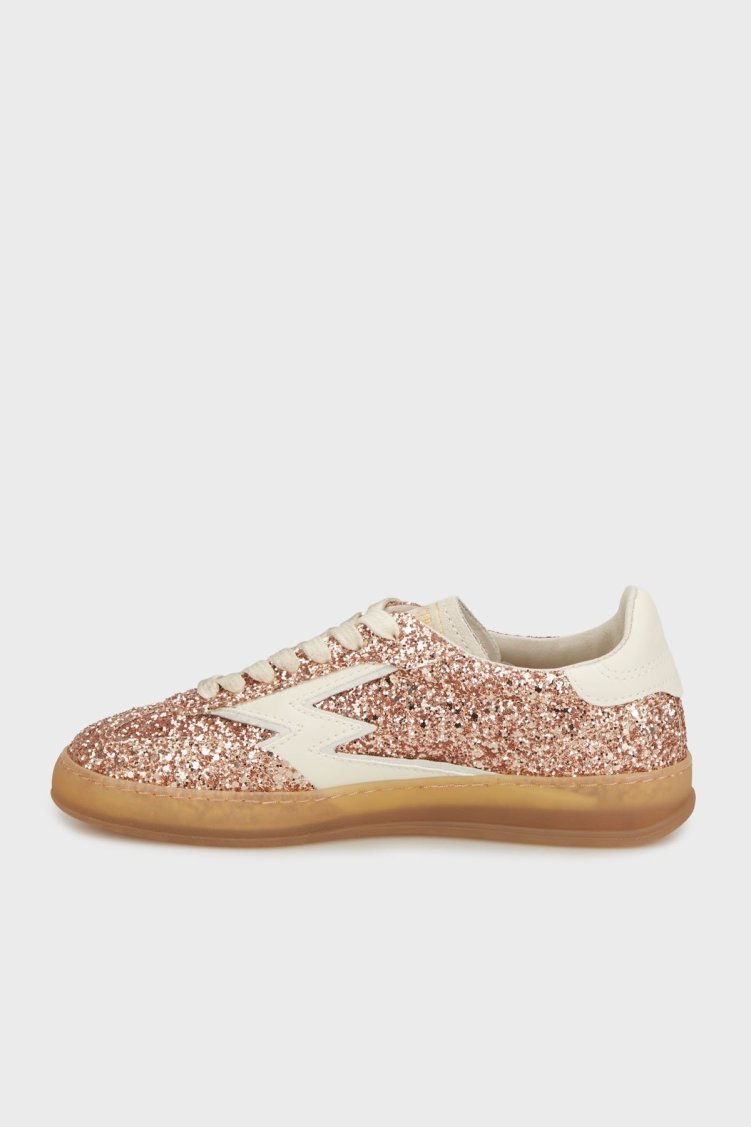 Moaconcept Deri Logolu Simli Sneaker Kadın Ayakkabı MG702CO BRONZ - Moaconcept (1)