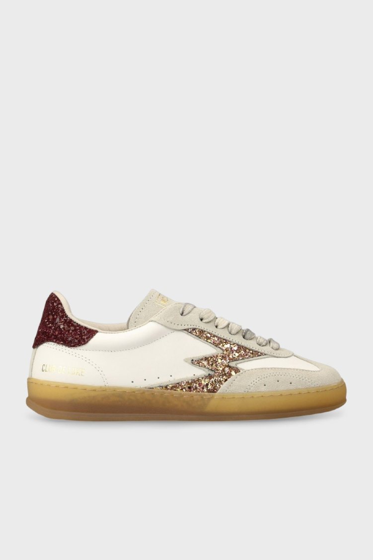 Moaconcept Deri ve Süet Karışımlı Sim Detaylı Sneaker Kadın Ayakkabı MG703CO BEYAZ-HAKİ - Moaconcept