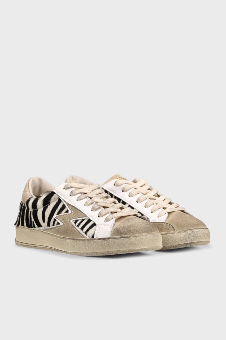 Moaconcept Zebra Desenli Deri Sneaker Kadın Ayakkabı IC136 SİYAH-BEYAZ - Moaconcept (1)