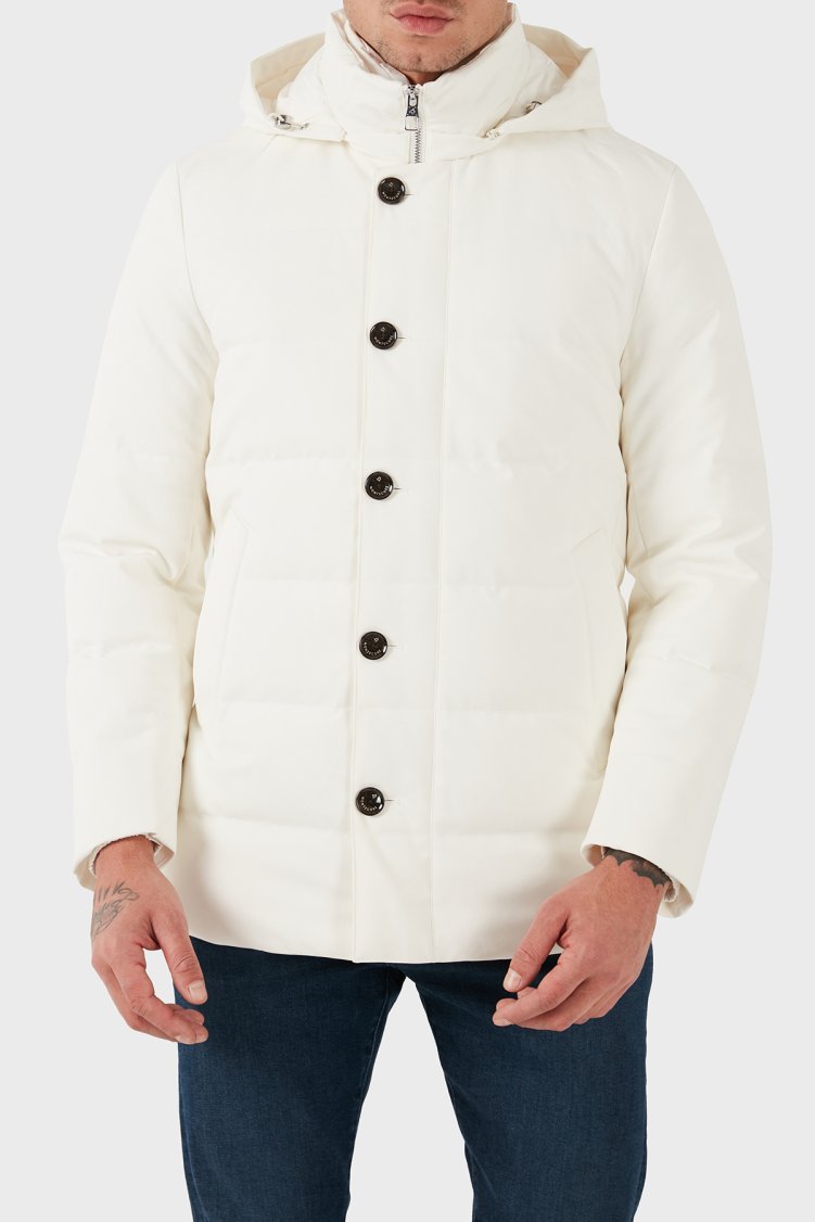ecore Regular Fit Astarlı Çıkarabilir Kapüşonlu Erkek Mont F07MUCX581 185 01 Beyaz - Montecore (1)