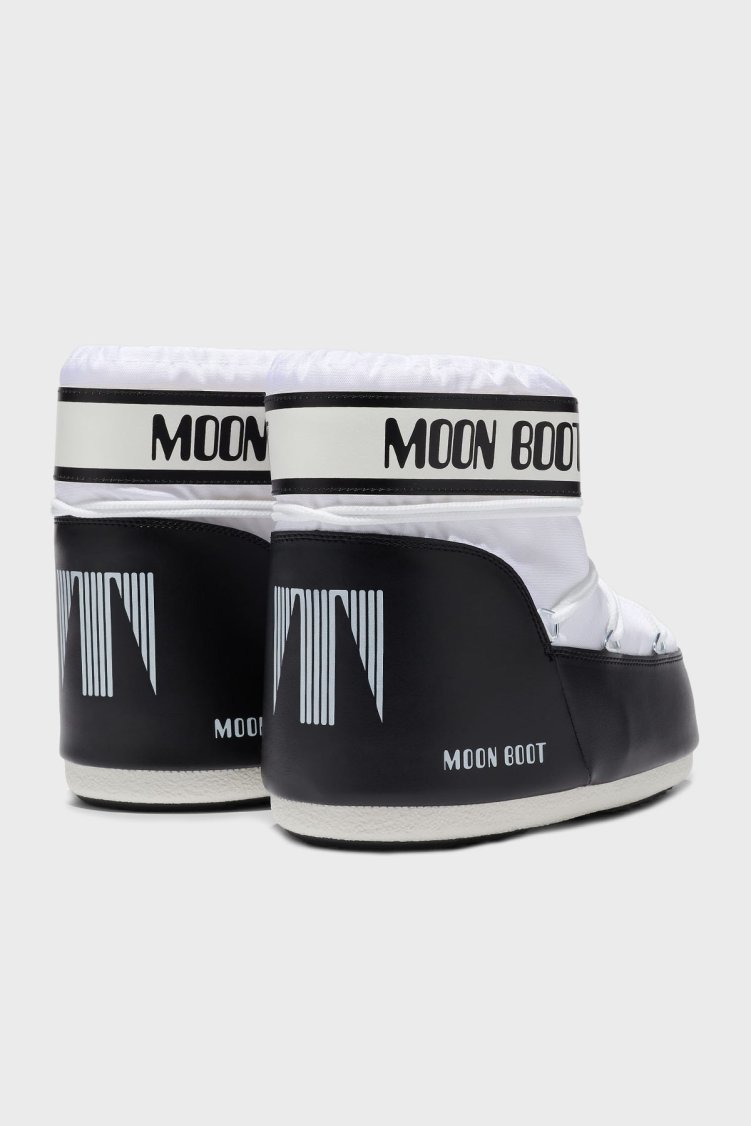 Moon Boot Logolu Bağcıklı Su İtici Kadın Kar Botu 80D1409340 A001 BEYAZ-SİYAH - Moon Boot (1)