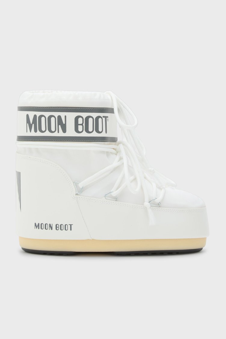 Moon Boot Logolu Bağcıklı Su İtici Kadın Kar Botu 80D1409340 A009 BEYAZ - Moon Boot