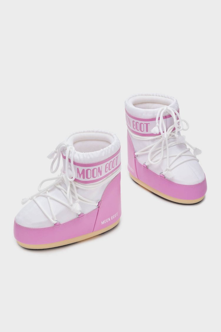 Moon Boot Logolu Bağcıklı Su İtici Kadın Kar Botu 80D1409340 JB05 PEMBE-BEYAZ - Moon Boot (1)