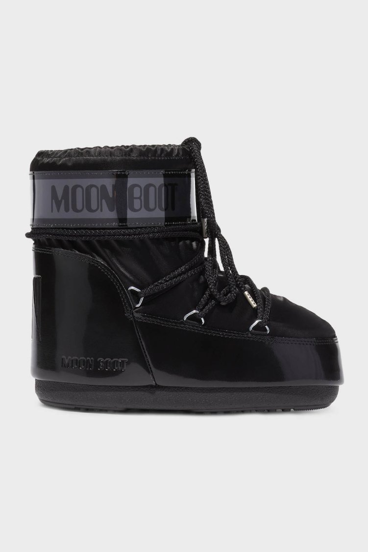 Moon Boot Logolu Bağcıklı Su İtici Kadın Kar Botu 80D1409350 N001 SİYAH - Moon Boot