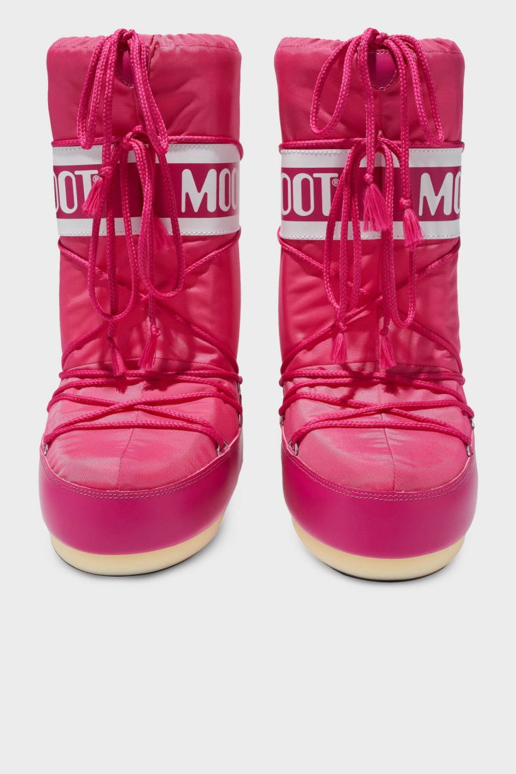 Moon Boot Logolu Bağcıklı Suya Dayanıklı Kadın Kar Botu 80D1400440 J003 FUŞYA - Moon Boot (1)