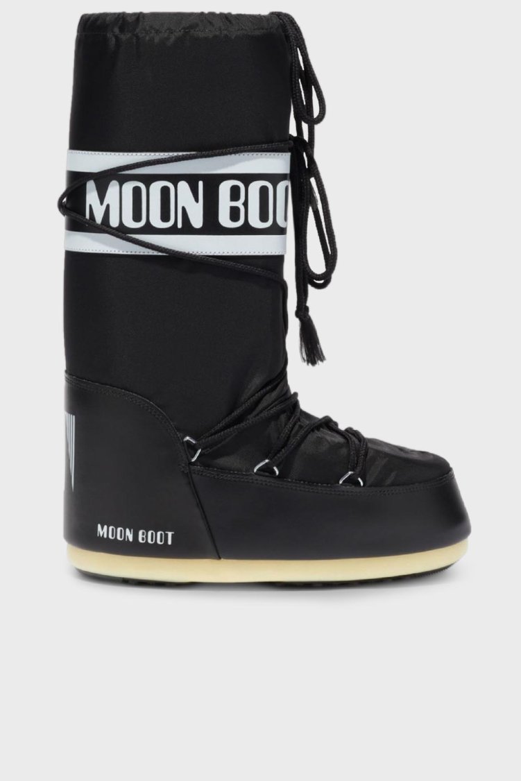 Moon Boot Logolu Bağcıklı Suya Dayanıklı Kadın Kar Botu 80D1400440 N001 SİYAH - Moon Boot