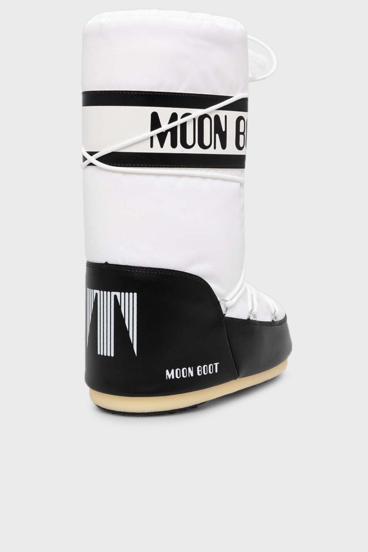 Moon Boot Logolu Bağcıklı Suya Dayanıklı Kadın Kar Botu 80D1400440 NA02 SİYAH-BEYAZ - Moon Boot (1)