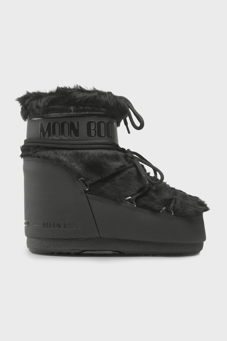 Moon Boot Suni Kürk Detaylı Su İtici Yalıtımlı Kadın Kar Botu 14093900 001 SİYAH - Moon Boot