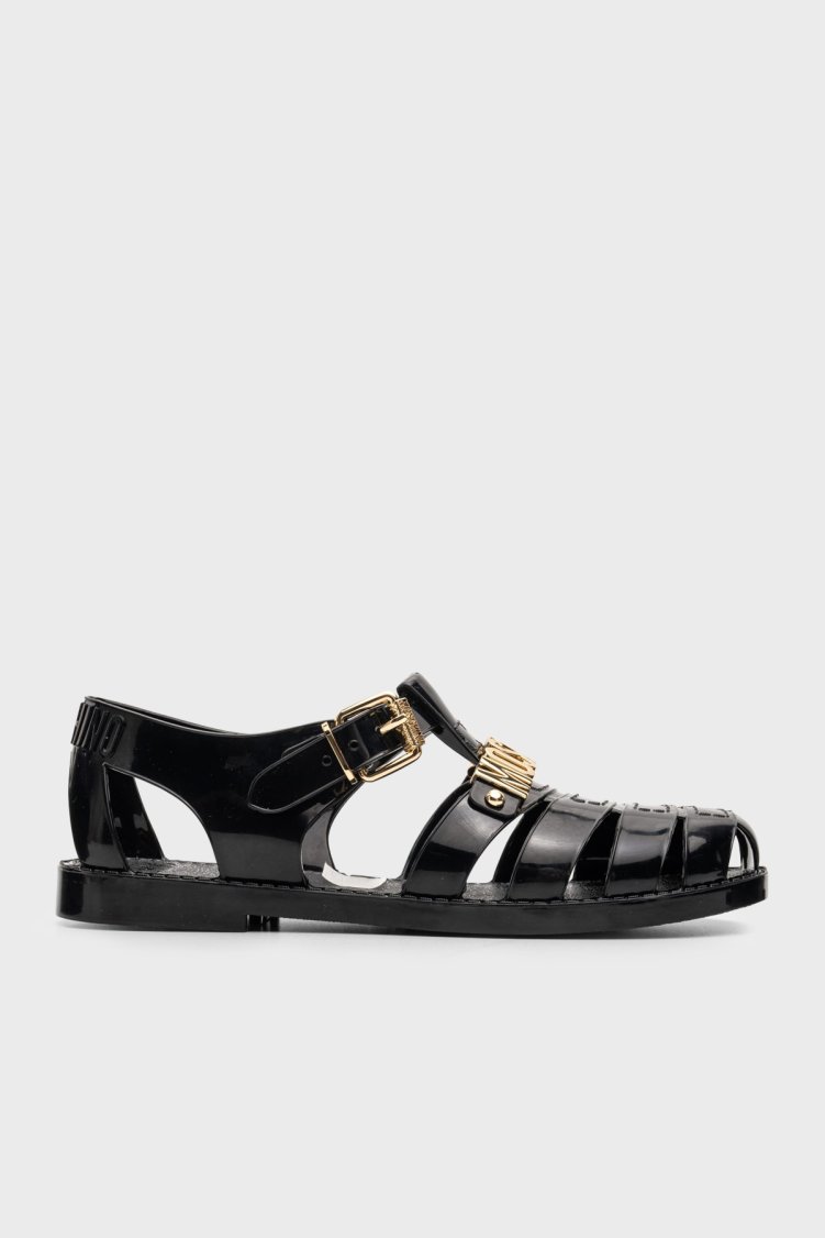 Moschino Logolu Bayan Sandalet MA16501G1O261MPM20000 SİYAH - Moschino