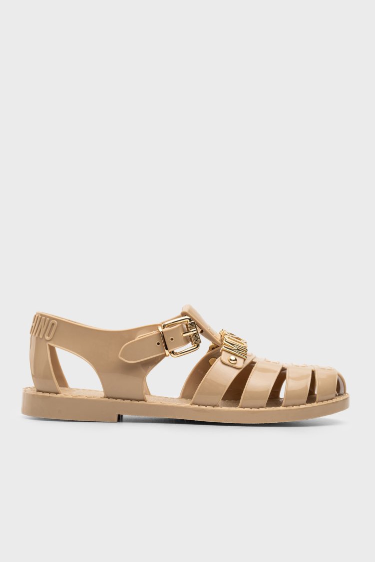 Moschino Logolu Bayan Sandalet MA16501G1O261MPM21104 BEJ - Moschino