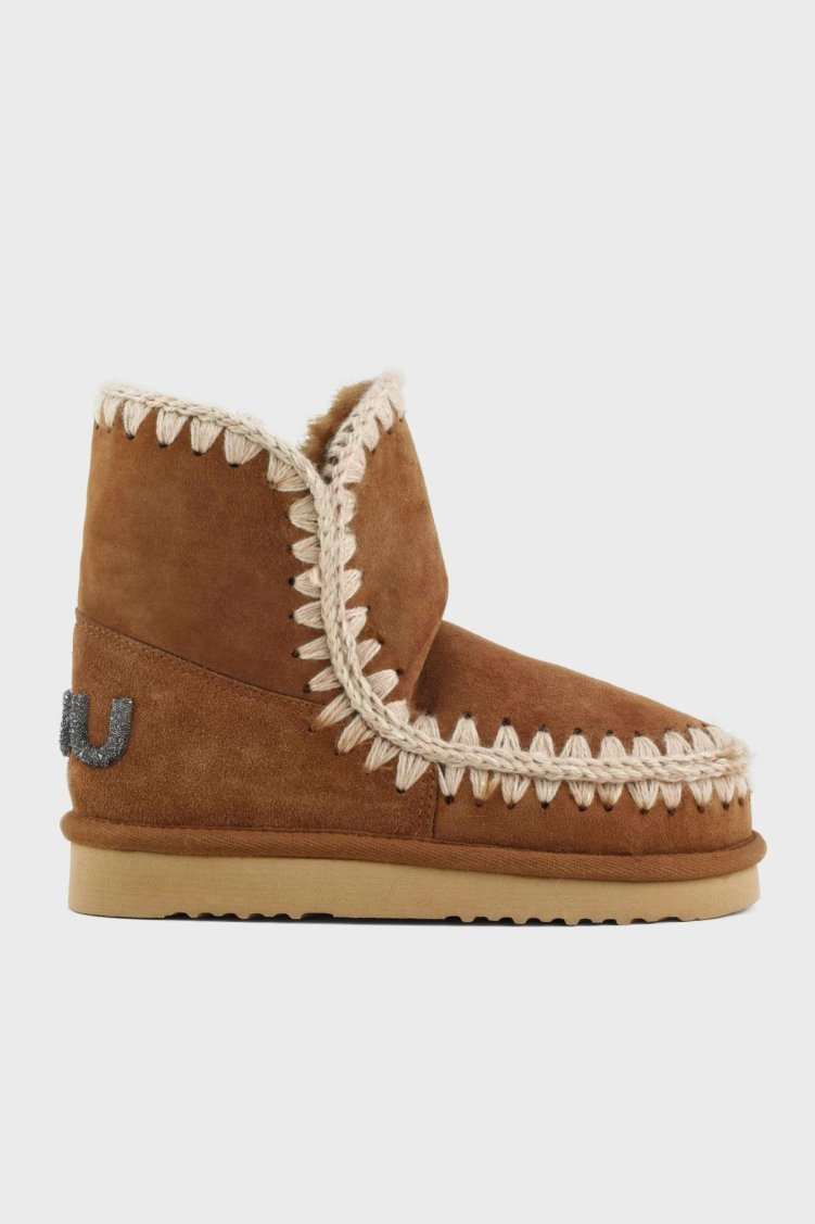 Mou Hakiki Deri Simli Logo Detaylı Dikişli Eskimo Bayan Bot MU.FW101050A COG TABA - Mou